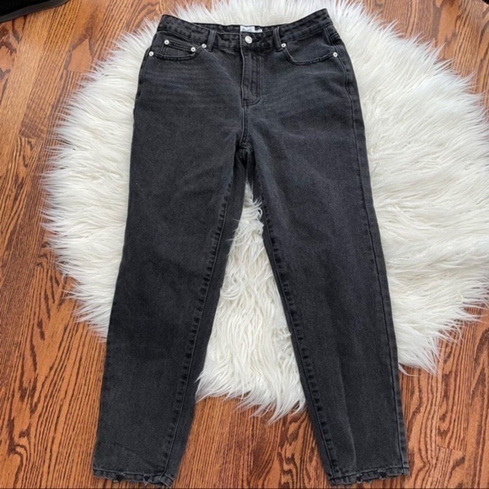 Princess Polly washed black cotton high rise‎ jeans US 8